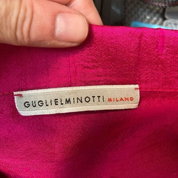 Italian pure silk 3/4 sleeve elegant boxy jacket w/pockets, shell buttons - Picture 10 of 13